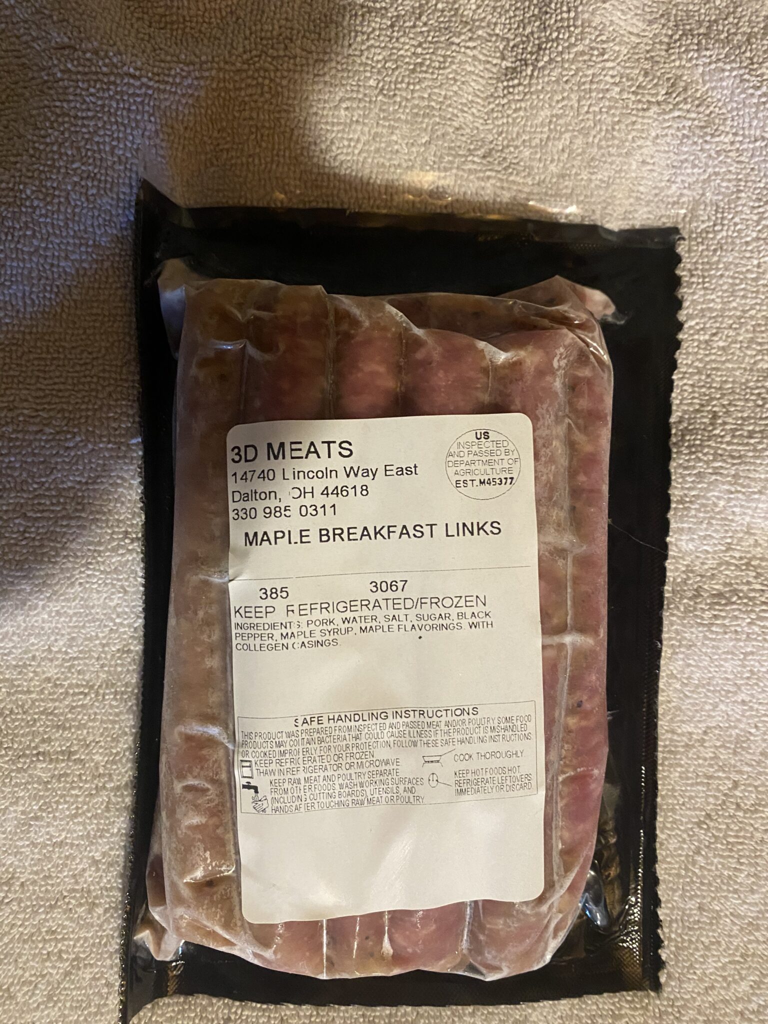 Maple Breakfast Sausage Links Steubenville Grocery Box